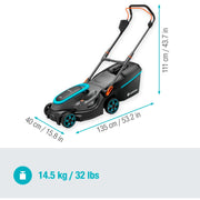 Gardena powermax 37 36v p4a solo grasmaaier accu zonder accu, zonder lader, in hoogte verstelbare greep 18 v snijbreedt - afbeelding 3