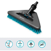 Gardena cleansystem steelborstel hard flex, borstel voor grotere, harde vlakken wasborstel (grijs turquoise, 18814-20) - afbeelding 2