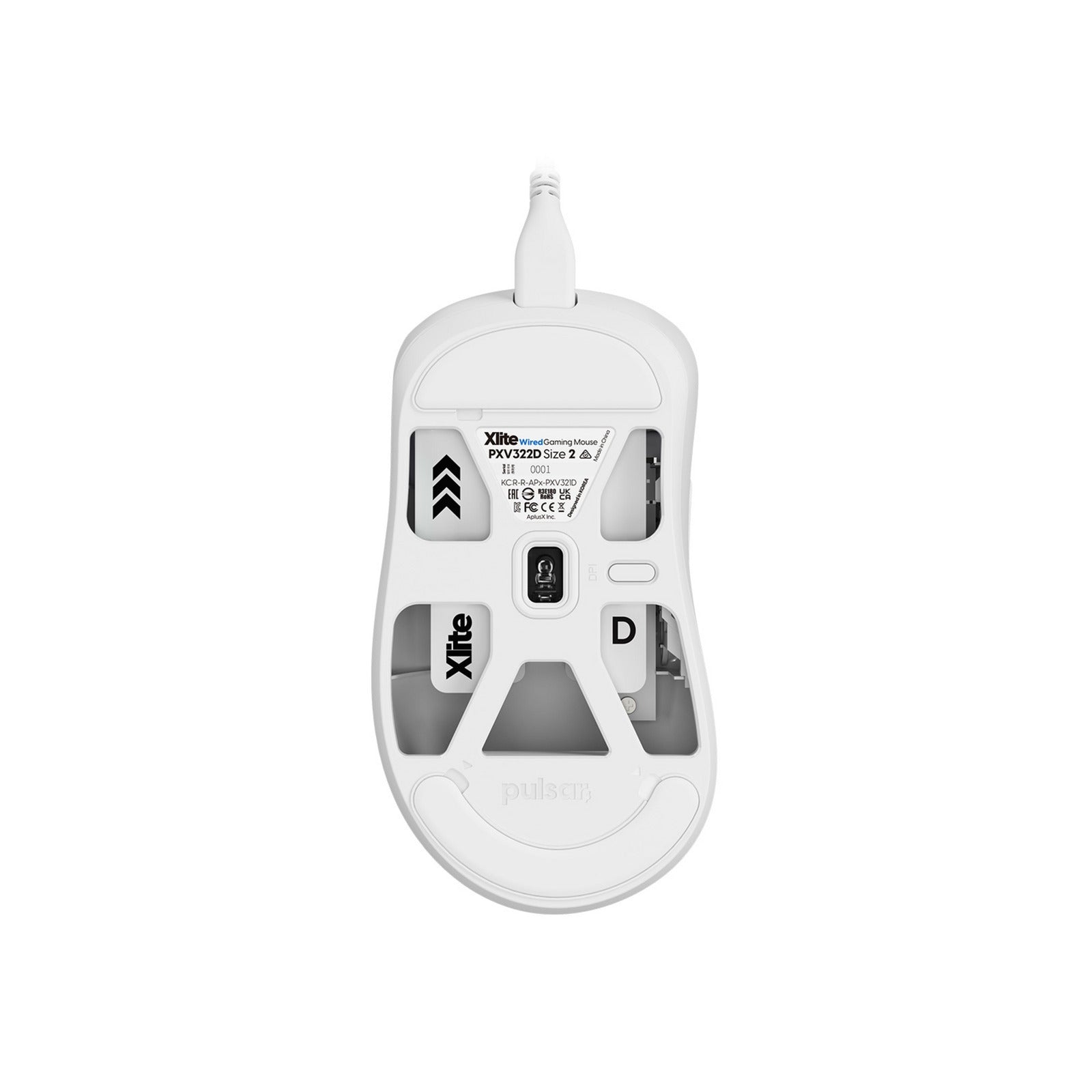 Pulsar xlite medium wired gaming mouse (wit, 26000 dpi)