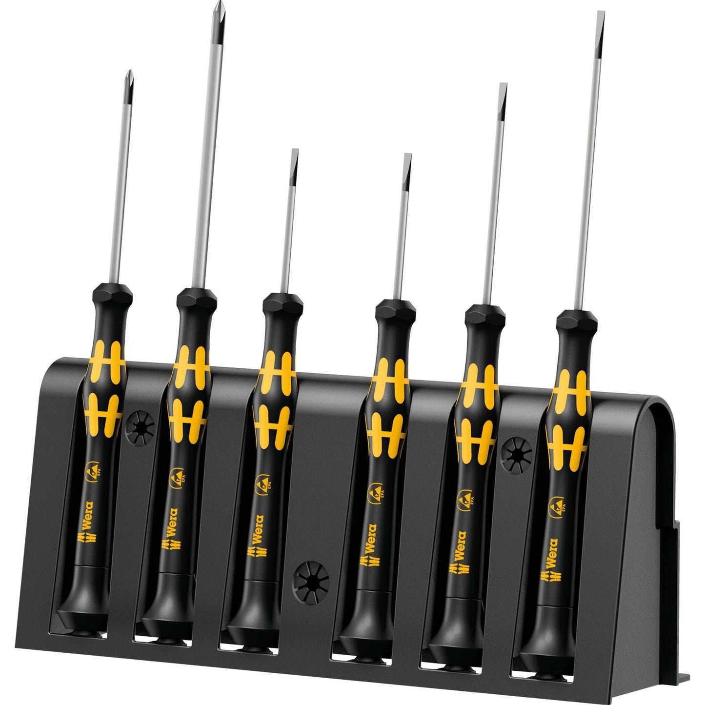 Set di cacciavite Micro ESD Wera con rack