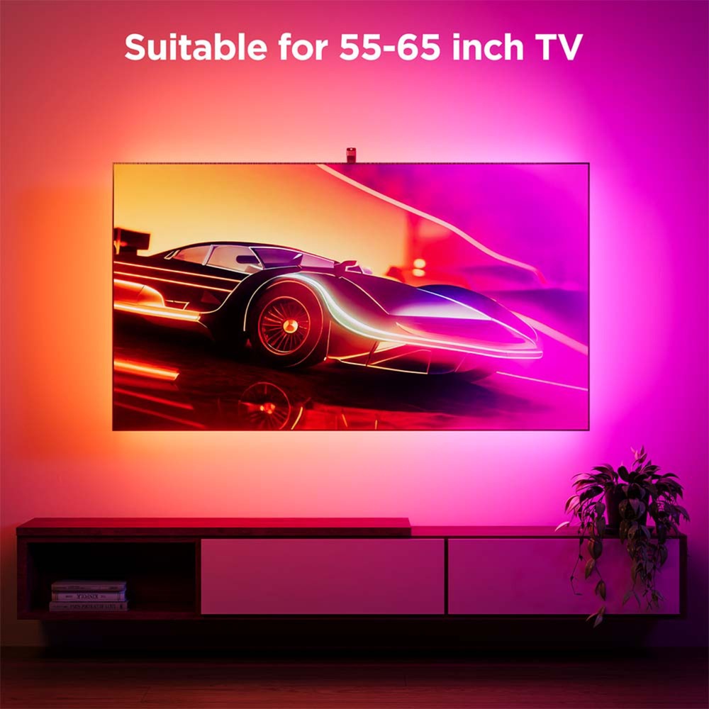 Govee envisual smart TV retroiluminación tira LED 3s (WiFi 2,4ghz, Bluetooth, para televisores de 55 a 65 pulgadas)