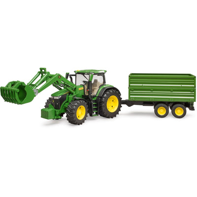 Bruder John Deere 7R 350 with front loader and transportaanha