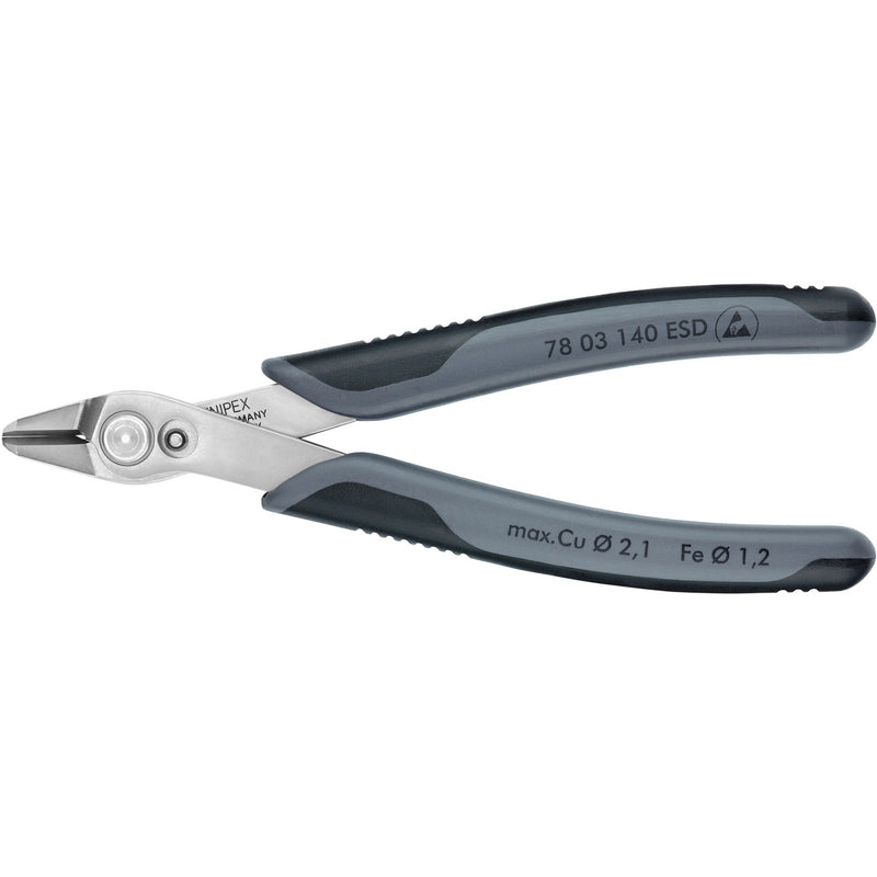 Knipex electronic super knips xl esd 78 03 140 esd elektronica-tang (grijs)