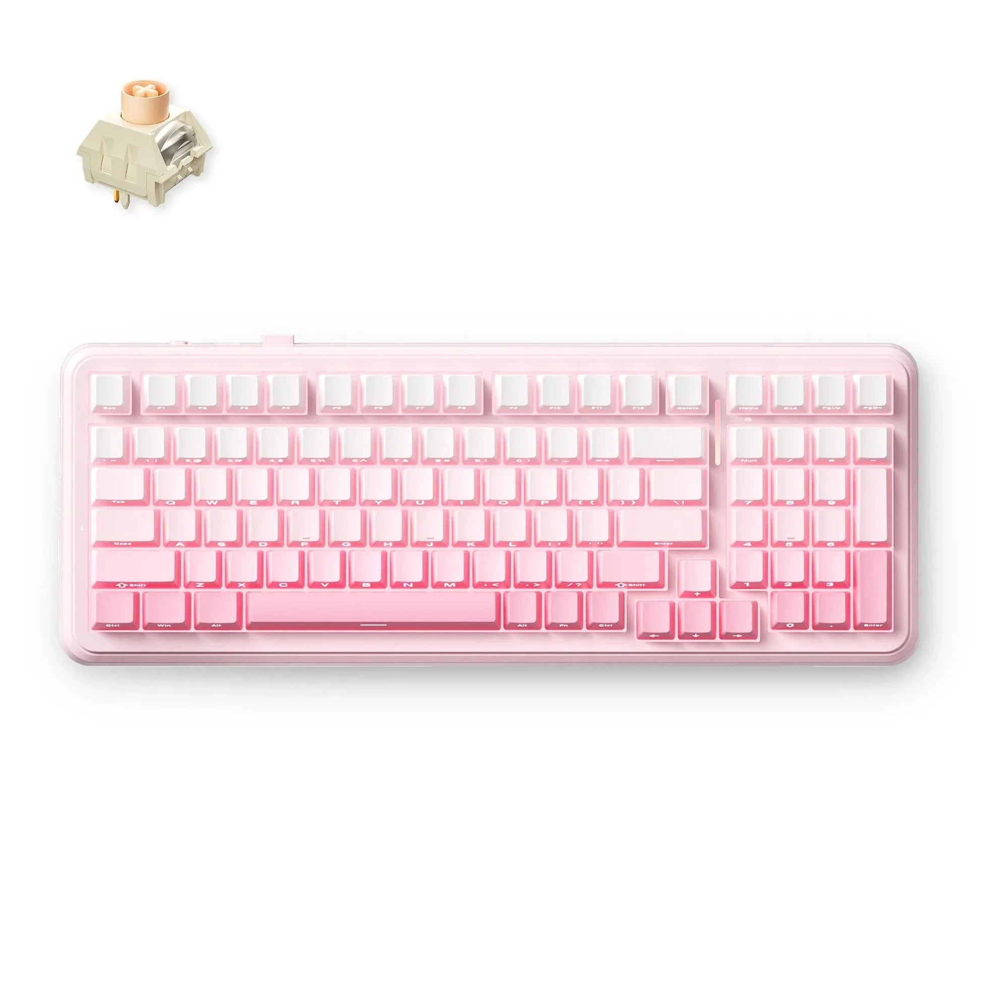 Mchose k99 v2 wireless meccanica rosa, tastiera da gioco (layout americano)