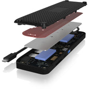 Icy box ib-dk2116-c 11-in-1 mobile dockingstation with triple video output (zwart, hdmi, displayport, lan, usb type-c) - afbeelding 4