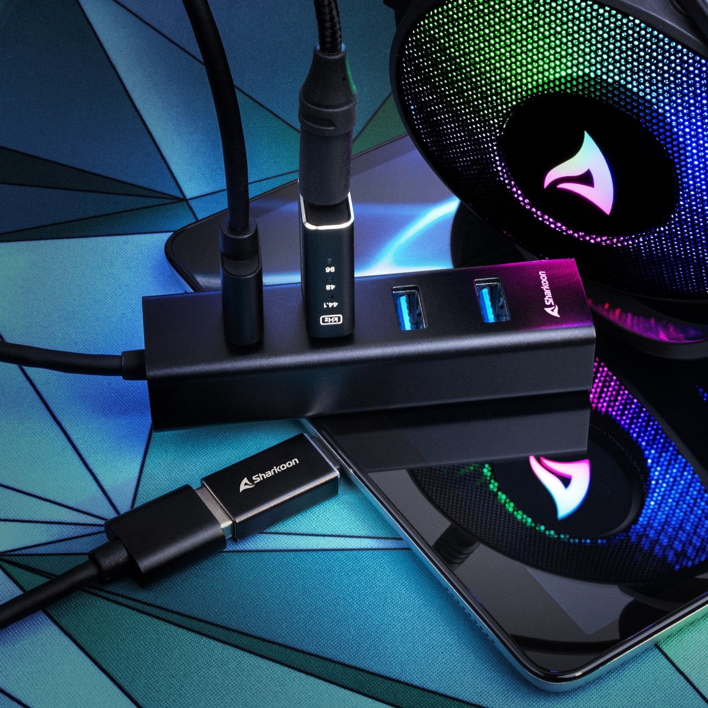 Sharkoon 4-Port USB 3.2 Gen 1 Aluminio Hub