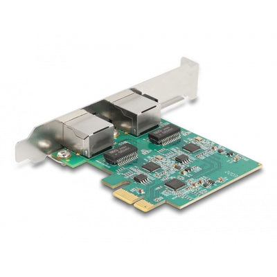 Tarjeta Delock PCI Express X1 a 2 x RJ45 2.5 Gigabit Lan RT