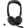 Jabra evolve2 65 flex duo, auricolare on-ear ms (nero, stereo, USB-C, link380c, microsoft team)