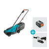 Gardena grasmaaier easymax 32 18v (turquoise grijs, 1x systeemaccu p4a pba 18v 72, 1x snellader p4a al 1830 cv inbegrepen)