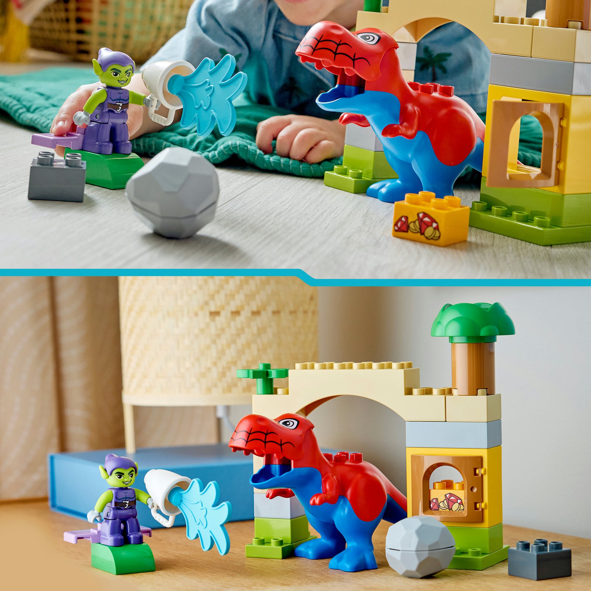 Lego Duplo 10463 Dinosaurio Spidey Rex vs. Duende Verde