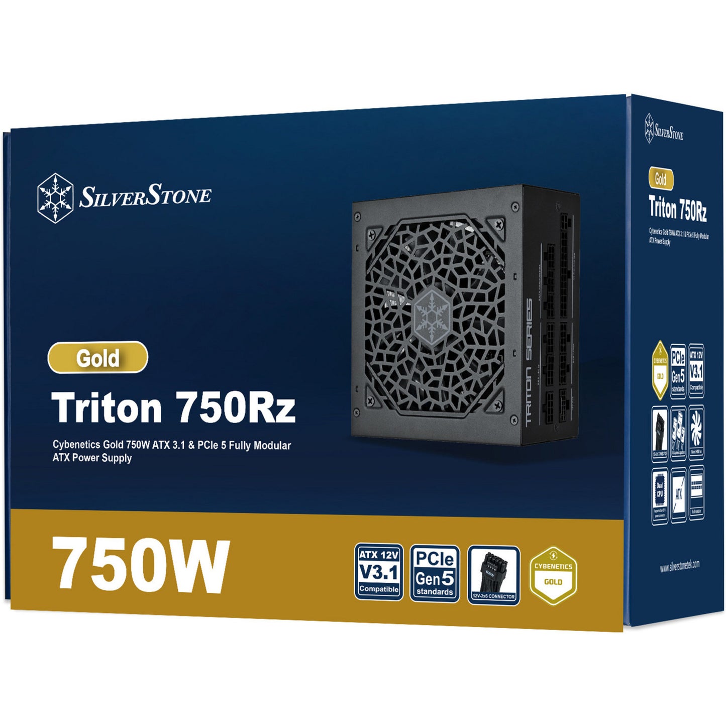 Alimentatore modulare Silverstone triton 750rz da 750 watt (nero, 1x 12v-2x6, 3x pcie)