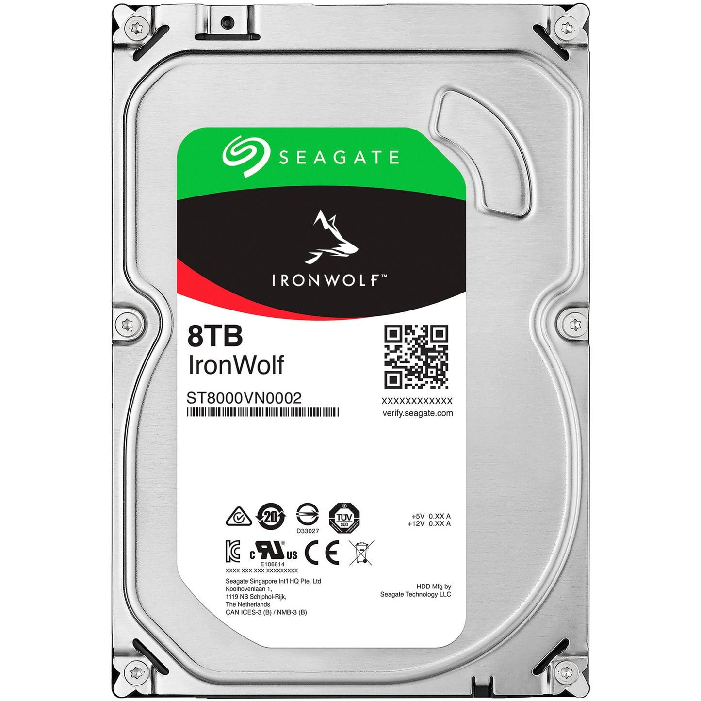 Seagate Seagate ST8000VN004 Ironwolf, 3.5, 8 TB, 7200 RPM, 256MB, SATA3