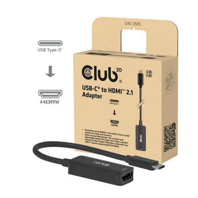 Club 3D CAC-2505 Adaptador USB-C a HDMI 2.1 8k60hz (negro)