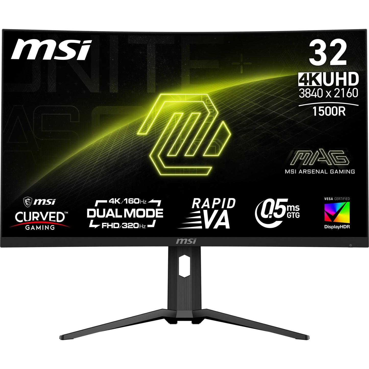 Monitor gaming curvo msi mag 321cupdf 31.5 4k uhd (negro, 2x hdmi, display port, usb-c, 160 hz 320 hz)