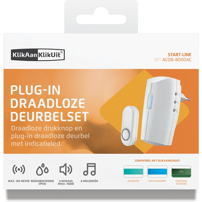 Click click ACDB-8000AC plug-in wireless doorbell set
