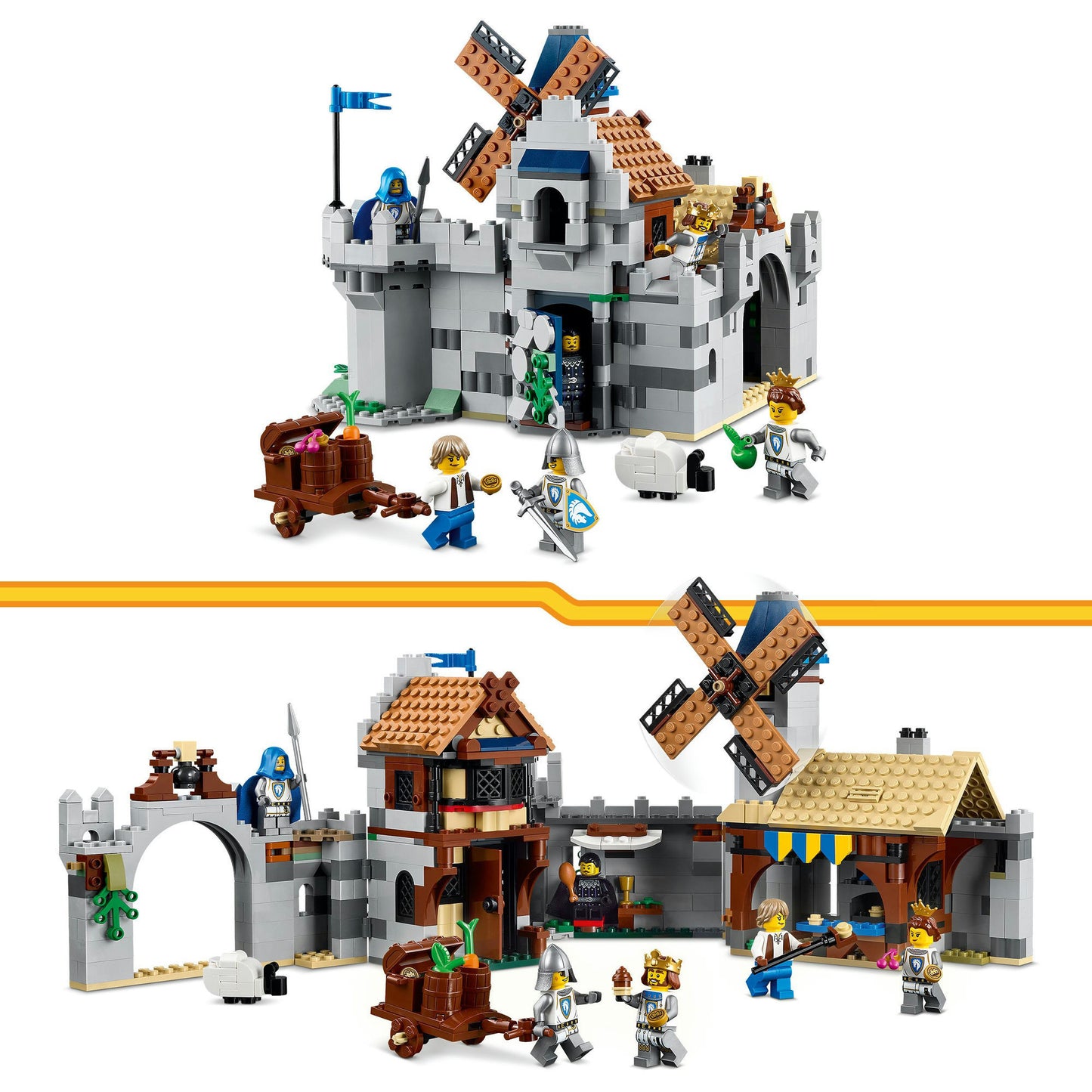 Castello medievale di Lego Creatore 31168 con cavalieri a cavallo