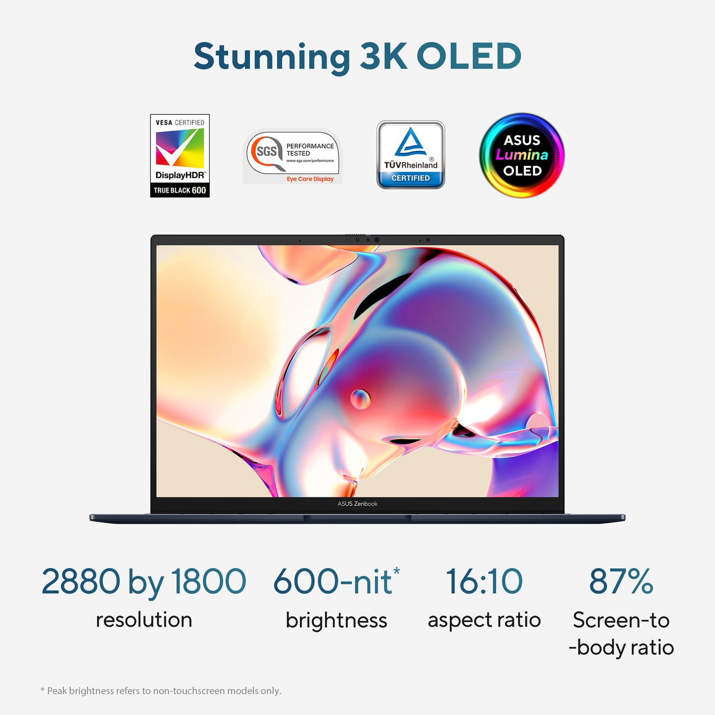 Laptop Asus ZenBook 14 OLED UX3405ca-QD012W 14 (Blu | Core Ultra 7 255h | Arc 140t | 32 GB | SSD da 1 TB)