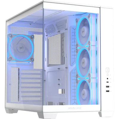 Carcasa de torre midi Asus a32 plus (blanca | 2x USB-A | 1x USB-C | RGB | vidrio templado)