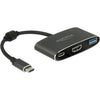 Delock usb-c male > hdmi female + usb-a + usb-c pd adapter (zwart, 0,2 meter, 4k 30hz)