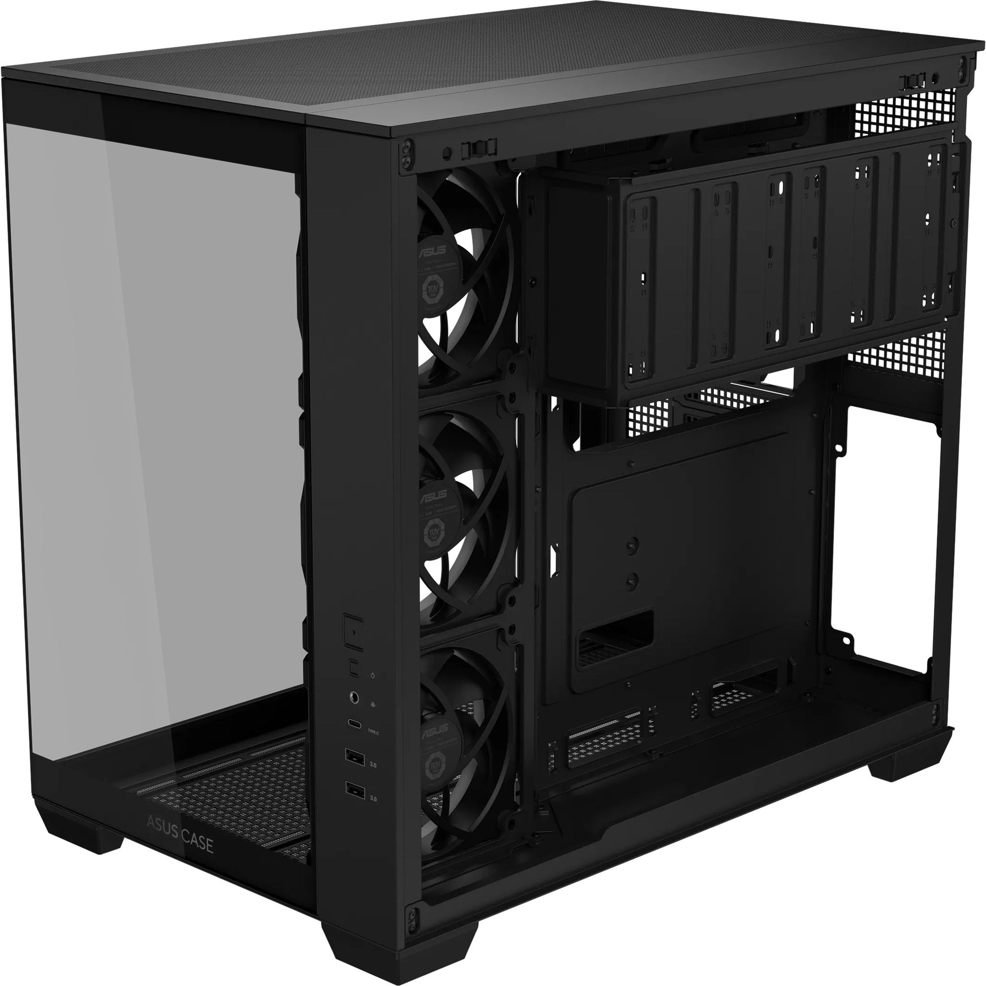 Custodia midi tower Asus a32 plus (nera | 2x USB-A | 1x USB-C | RGB | vetro temperato)