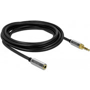Delock stereo jack 3,5 mm 3-pin male > female verlengkabel (zwart, 2 meter) - afbeelding 1