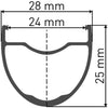 Rueda delantera dt swiss gr 1600 spline® 25 28 disco