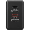 Lenovo dual USB-C (65W) gan (negro, 2x USB-C, suministro de energía)