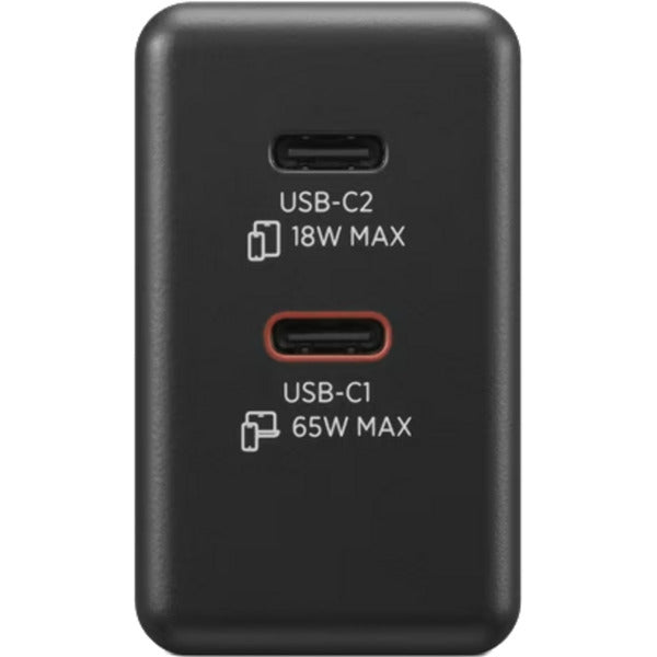 Lenovo dual USB-C (65W) gan (negro, 2x USB-C, suministro de energía)