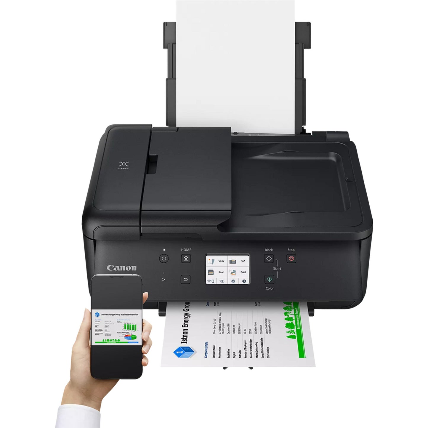 Impresora de inyección de tinta todo en uno Canon Pixma TR7650 con función de fax (negro, USB, Wi-Fi, copia, escaneo, fax)