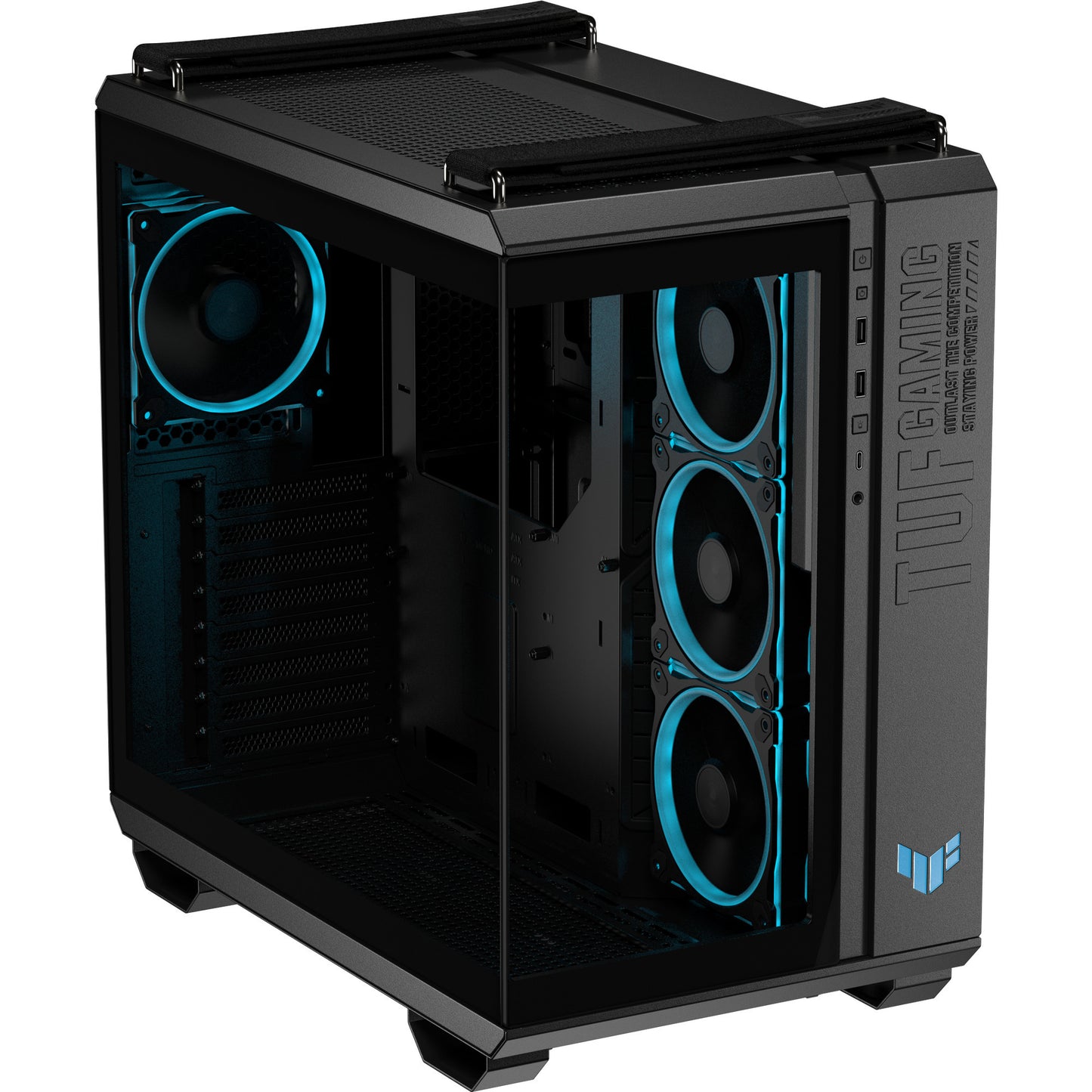 Custodia midi tower Asus tuf gaming gt502 Horizon Argb (nero | 3x USB-A | 1x USB-C | vetro temperato)
