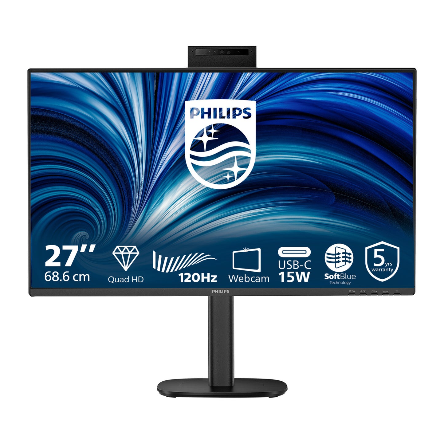 Monitor Philips 27b2n3500jh 00 27 (nero, HDMI, porta display, USB-C, webcam, 120 Hz)