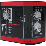 Hyte y60 midi tower behuizing (rood zwart | 3x usb-a | tempered glass) - afbeelding 2