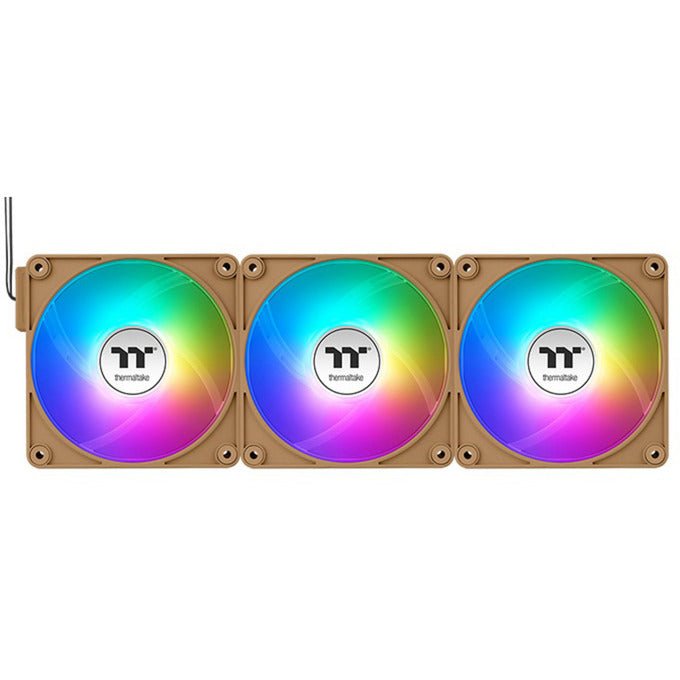 Thermaltake ct120 ex reverse argb sync ventola di raffreddamento per PC ghiaia sabbia (pacchetto da 3 ventole) ventole per case (marrone chiaro, 3 pezzi, 120 x 120 x 25 mm, pwm)