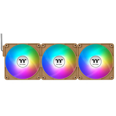 Thermaltake ct120 ex reverse argb sync pc cooling fan gravel sand (3-fan pack) case fans (lichtbruin, 3 stuks, 120 x 120 x 25 mm, pwm)