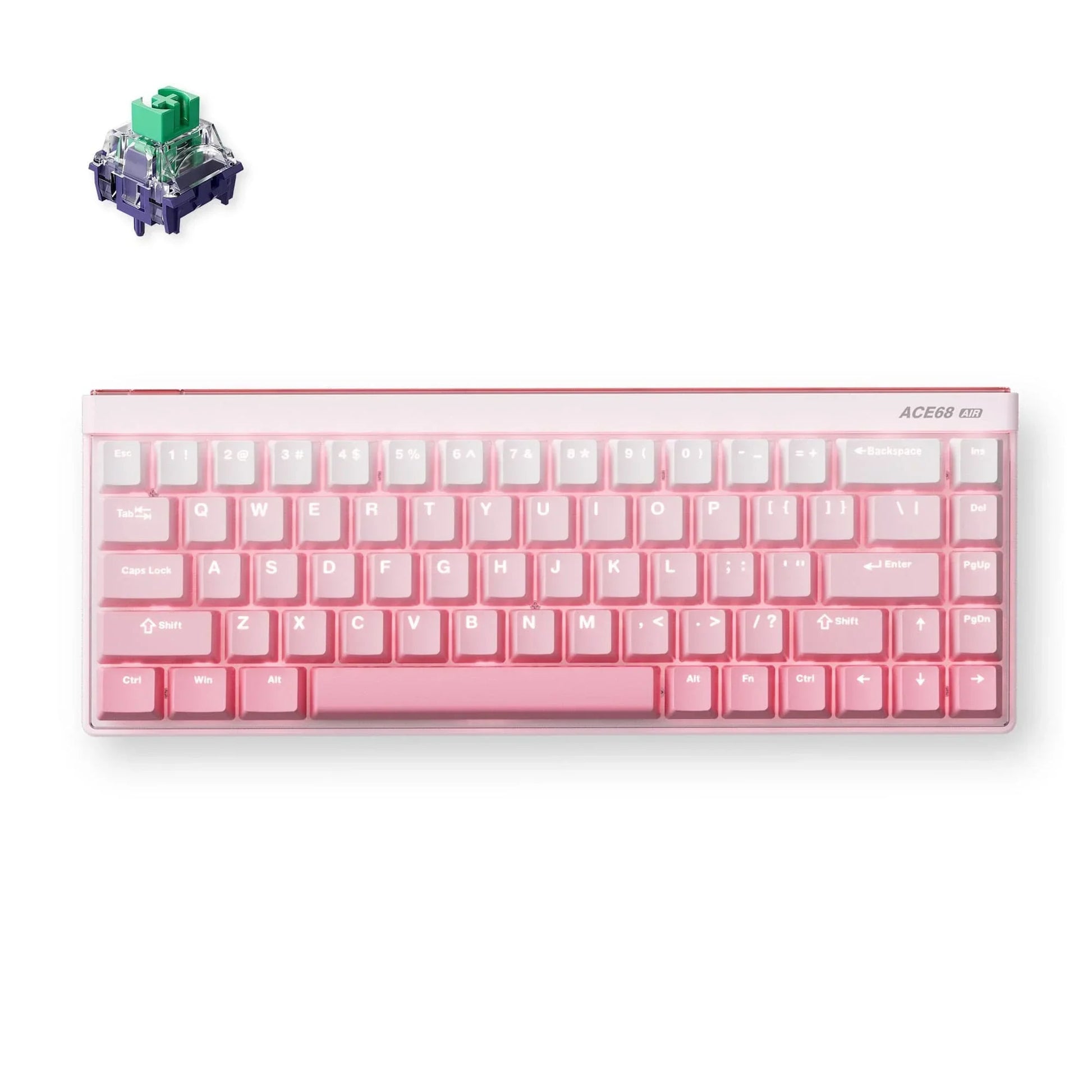 Tastiera da gioco Mchose ace 68 air effetto hall con interruttore magnetico (bianca, layout us (qwerty), kailh magnetic god, 65%, rgb, hot swap, copritasti pbt, usb-c, sensore effetto hall)