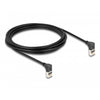 Delock rj45 network cable cat.6a s ftp slim 90° upwards upwards angled 3 m kabel (zwart)