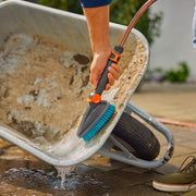 Gardena cleansystem handborstel m hard, met slangaansluiting wasborstel (grijs turquoise, 18846-20) - afbeelding 4
