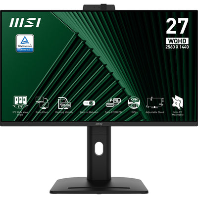 Msi pro mp275qpdg 27 monitor (zwart, 2x hdmi, displayport, 4x usb-a, usb-b, usb-c, rj-45)