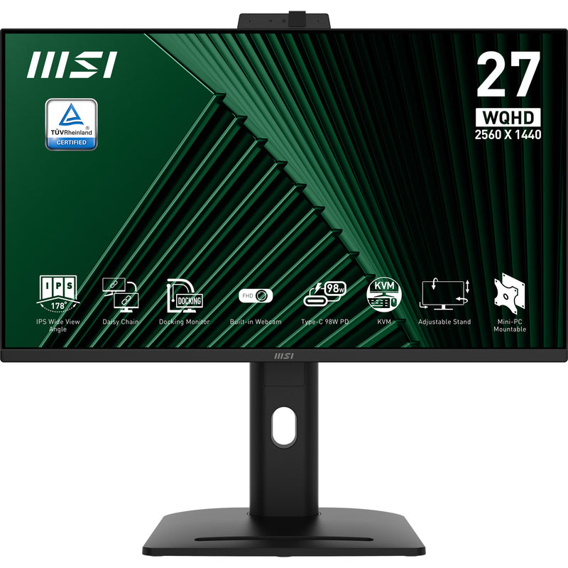 Monitor Msi pro mp275qpdg 27 (nero, 2x HDMI, porta display, 4x USB-A, USB-B, USB-C, RJ-45, 100 Hz)