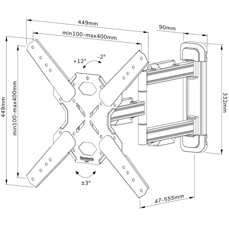 Neomounts di Newstar WL40S-850BL14 Seleziona Ston da parete TV