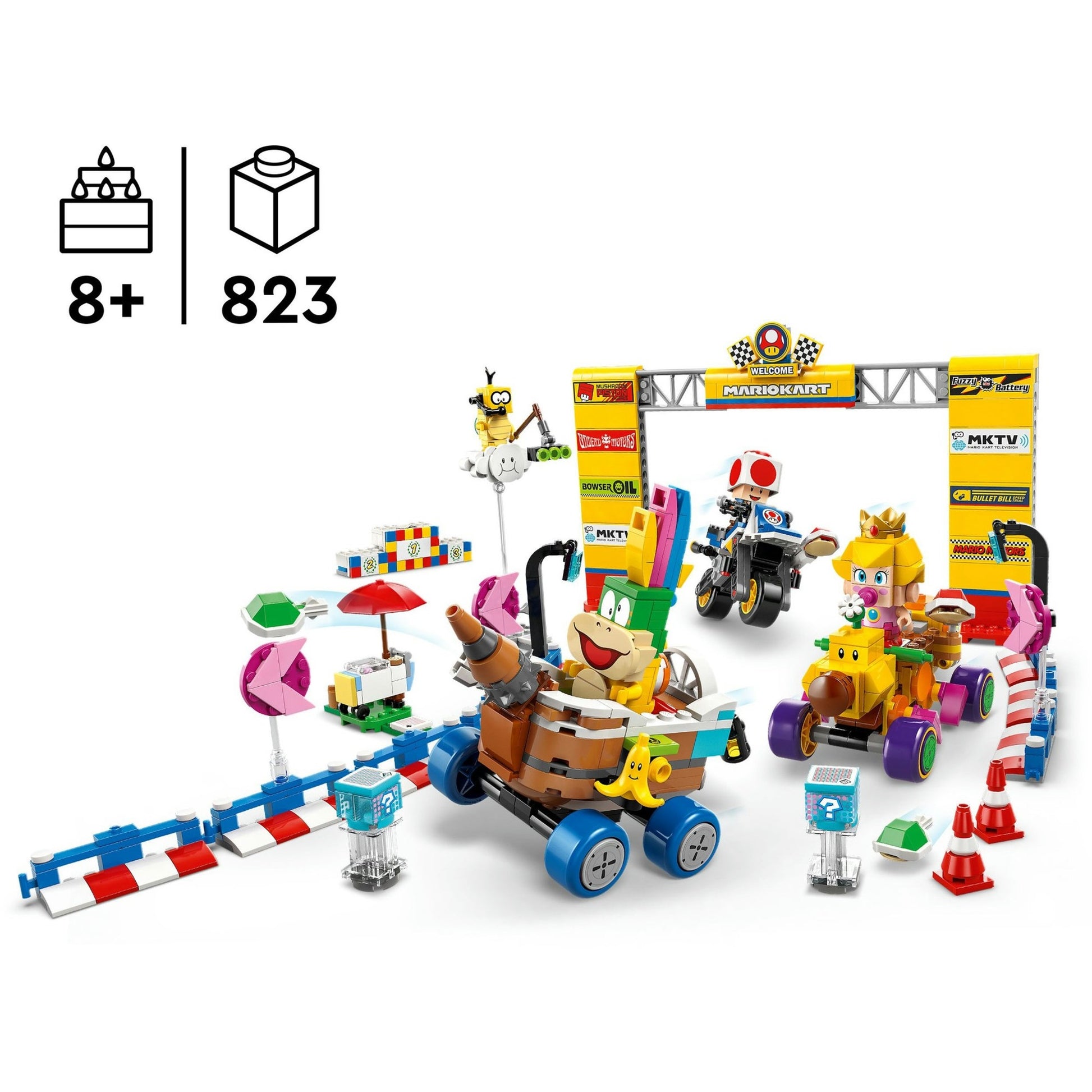 LEGO LEGO Super Mario 72036 Mario Kart Baby Peach y Grand Prix Set
