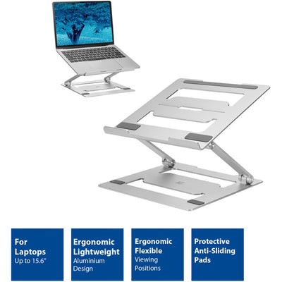 Act connectivity laptopstandaard aluminium (aluminium, opvouwbaar, traploos in hoogte verstelbaar)