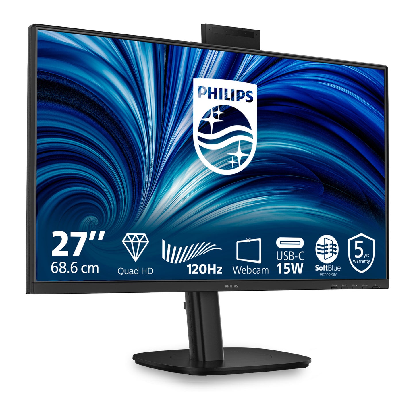 Monitor Philips 27b2n3500jh 00 27 (nero, HDMI, porta display, USB-C, webcam, 120 Hz)
