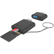 Icy box ib-cr204-cu3 2-in-1 card reader (black) - afbeelding 1