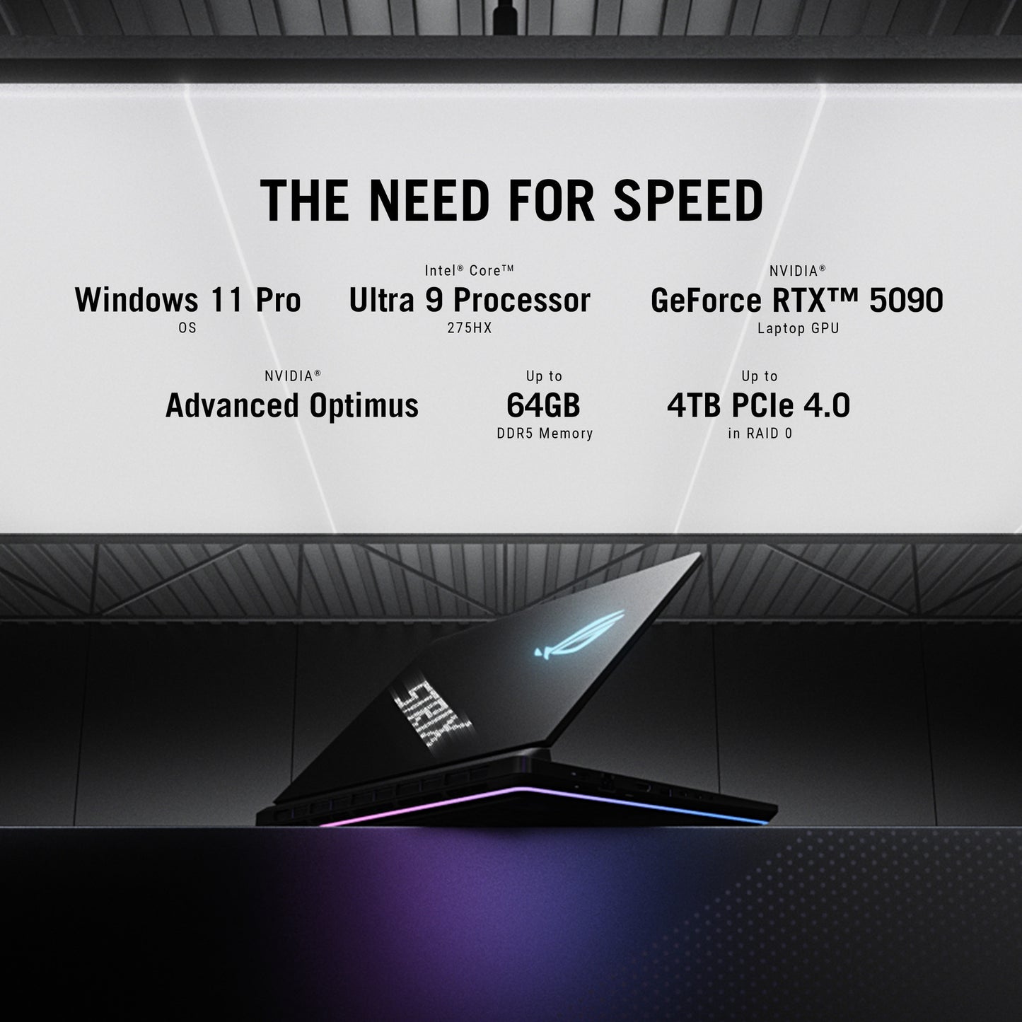 Asus ROG Strix Scar 18 G835LX-SA012W 18 Portátil para juegos (Negro | Core Ultra 9 275HX | RTX 5090 | 64 GB | 4 TB SSD | 240 Hz)