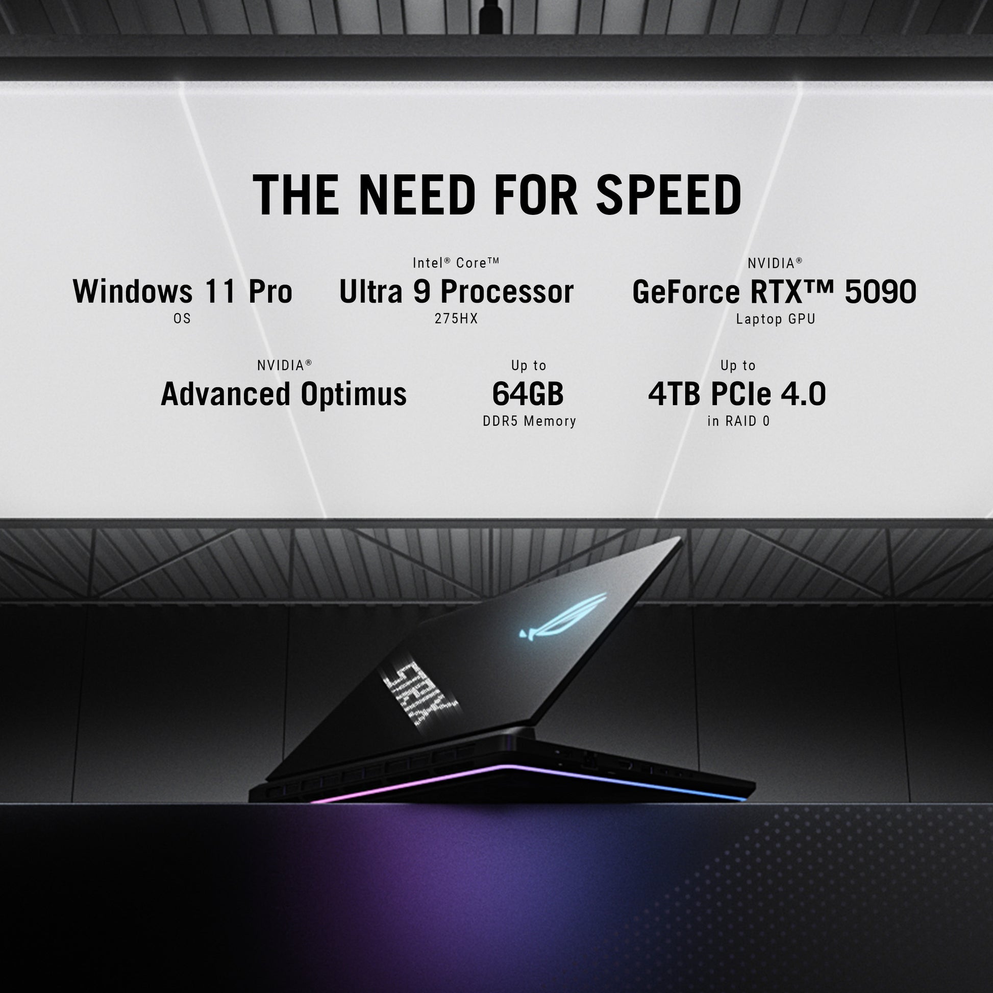 Asus ROG Strix Scar 18 G835LX-SA012W 18 laptop da gioco (Nero | Core Ultra 9 275HX | RTX 5090 | 64 GB | SSD da 4 TB | 240 Hz)