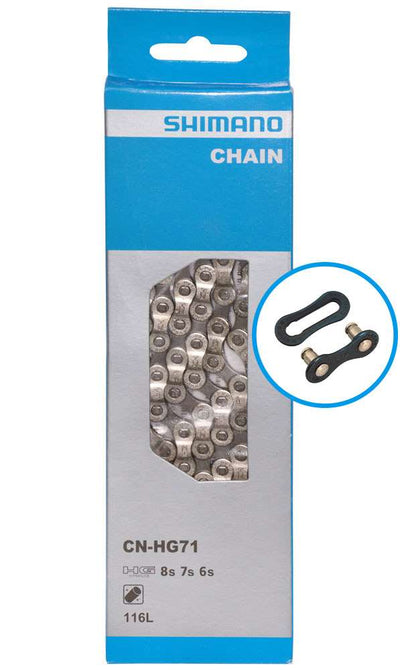 Cadena shimano cn-hg71c 6 7 8 velocidades con eslabón rápido
