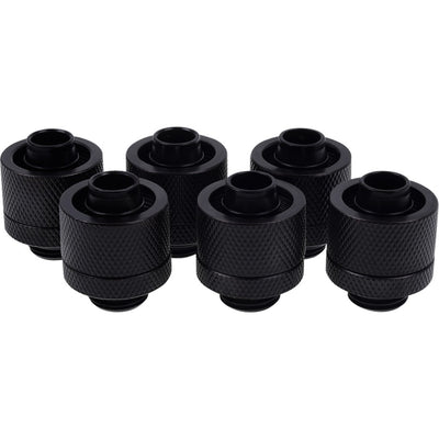 Alphacool eiszapfen 16 10mm compression fitting verbinding (zwart, 6 stuks)