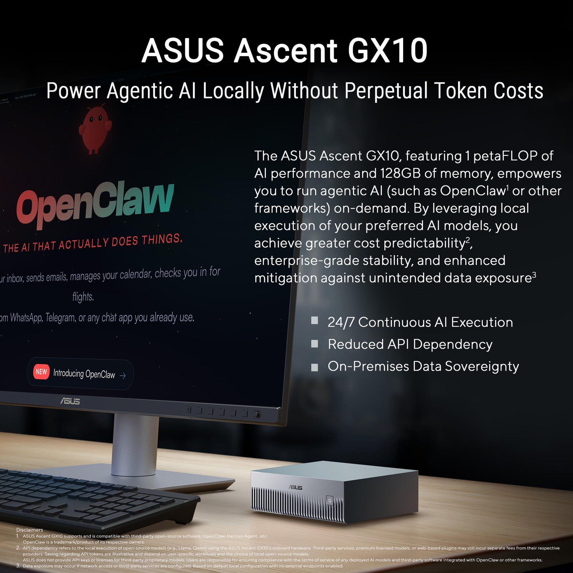 Mini PC Asus Ascent GX10 Arm V9.2-A 128 2 (Gris oscuro | NVIDIA GB10 Grace Blackwell | DGX Spark | NVLINK-C2C | 128 GB | 2 TB SSD)
