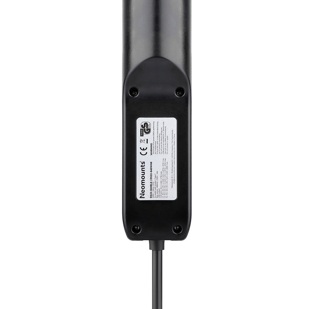 Neomounts DS22-840BL6 SECKE DE ESCRITO CON CLAMP, 1.4 m, interior, tipo F, plástico, negro, entrega de energía